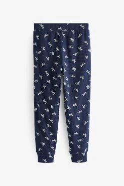 Next Cream/Blue Pointelle Ditsy Jogger 2 Pack Pyjamas (3-16yrs) -Angel & Rocket Shop C63280s3