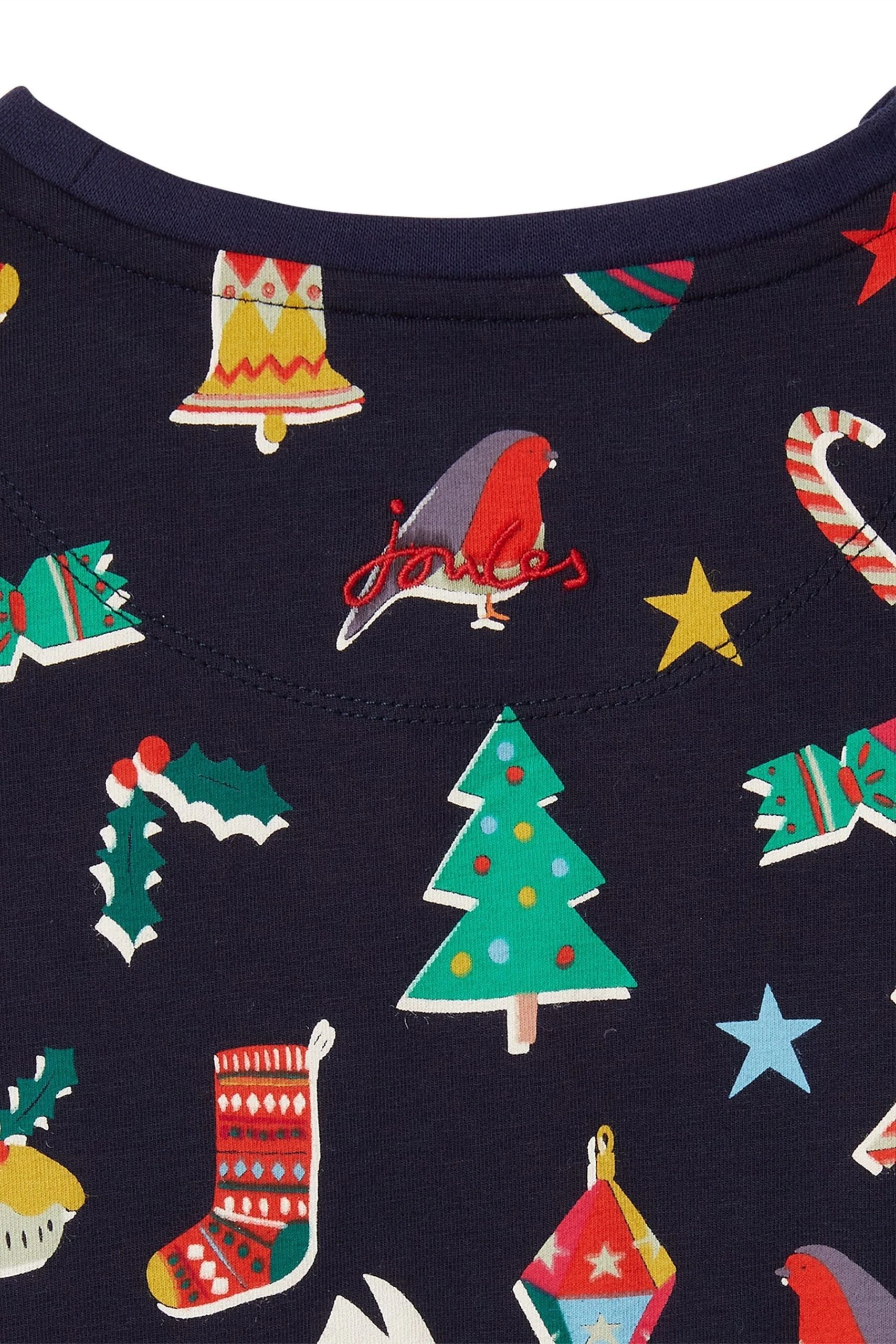 Joules Blue Festive Kipwell Pyjama Set 6 Joules Blue Festive Kipwell Pyjama Set - Image 4