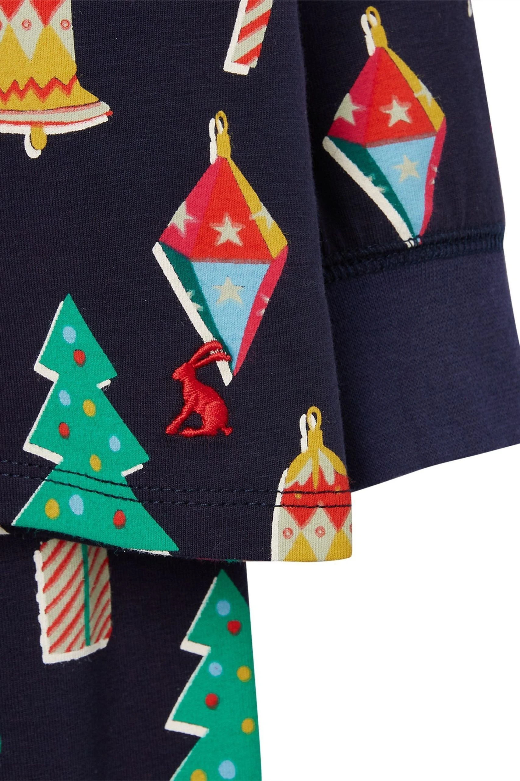 Joules Blue Festive Kipwell Pyjama Set 8 Joules Blue Festive Kipwell Pyjama Set - Image 6