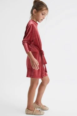 Reiss Esme Velvet Tie Side Dress -Angel & Rocket Shop C65589s3
