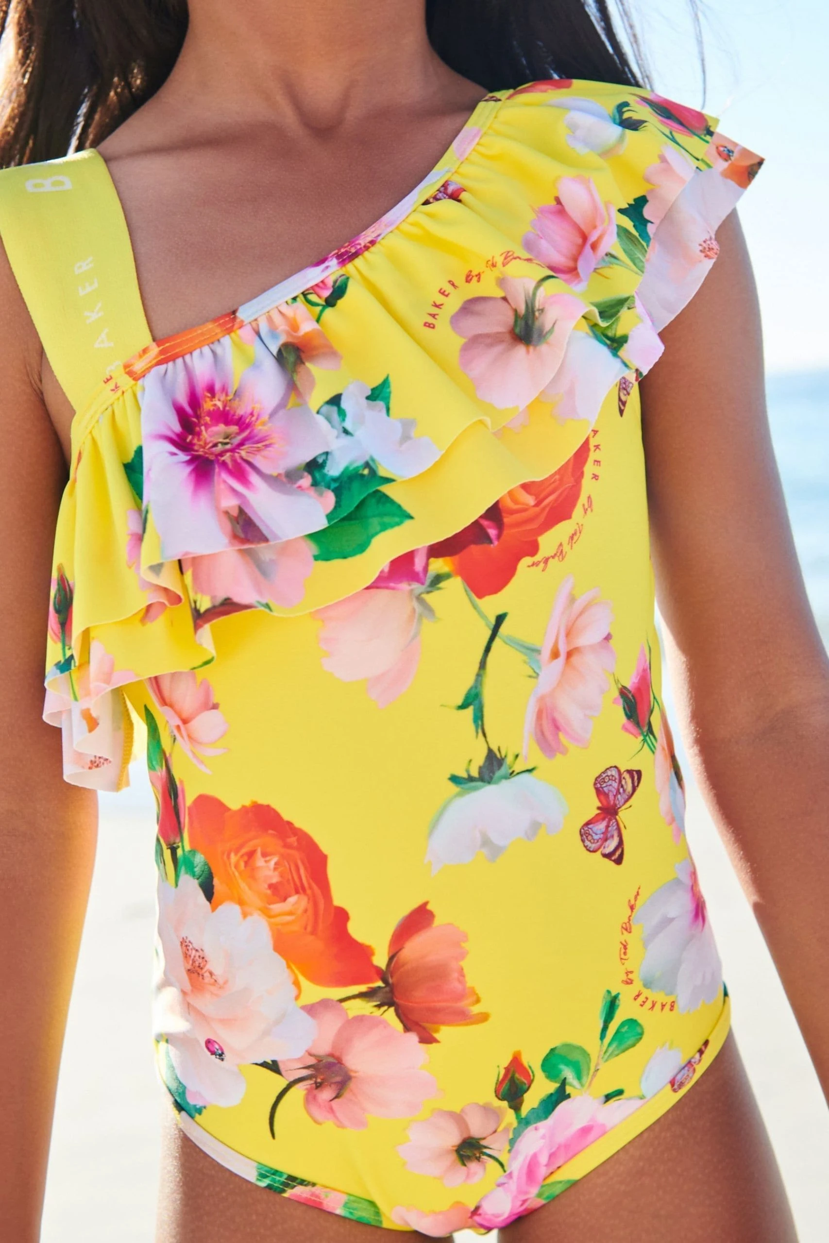 Baker By Ted Baker Yellow Floral Swimsuit 6 Baker By Ted Baker Yellow Floral Swimsuit - Image 4