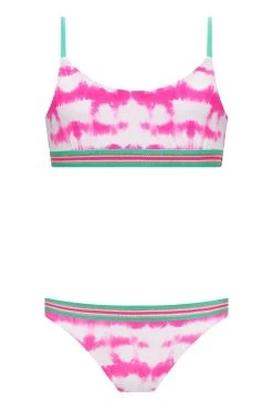 Sunuva Pink Tie Dye Strappy Bikini