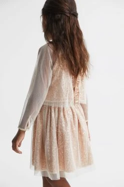 Reiss Mika Sequin Sheer Tutu Dress -Angel & Rocket Shop C73459s4