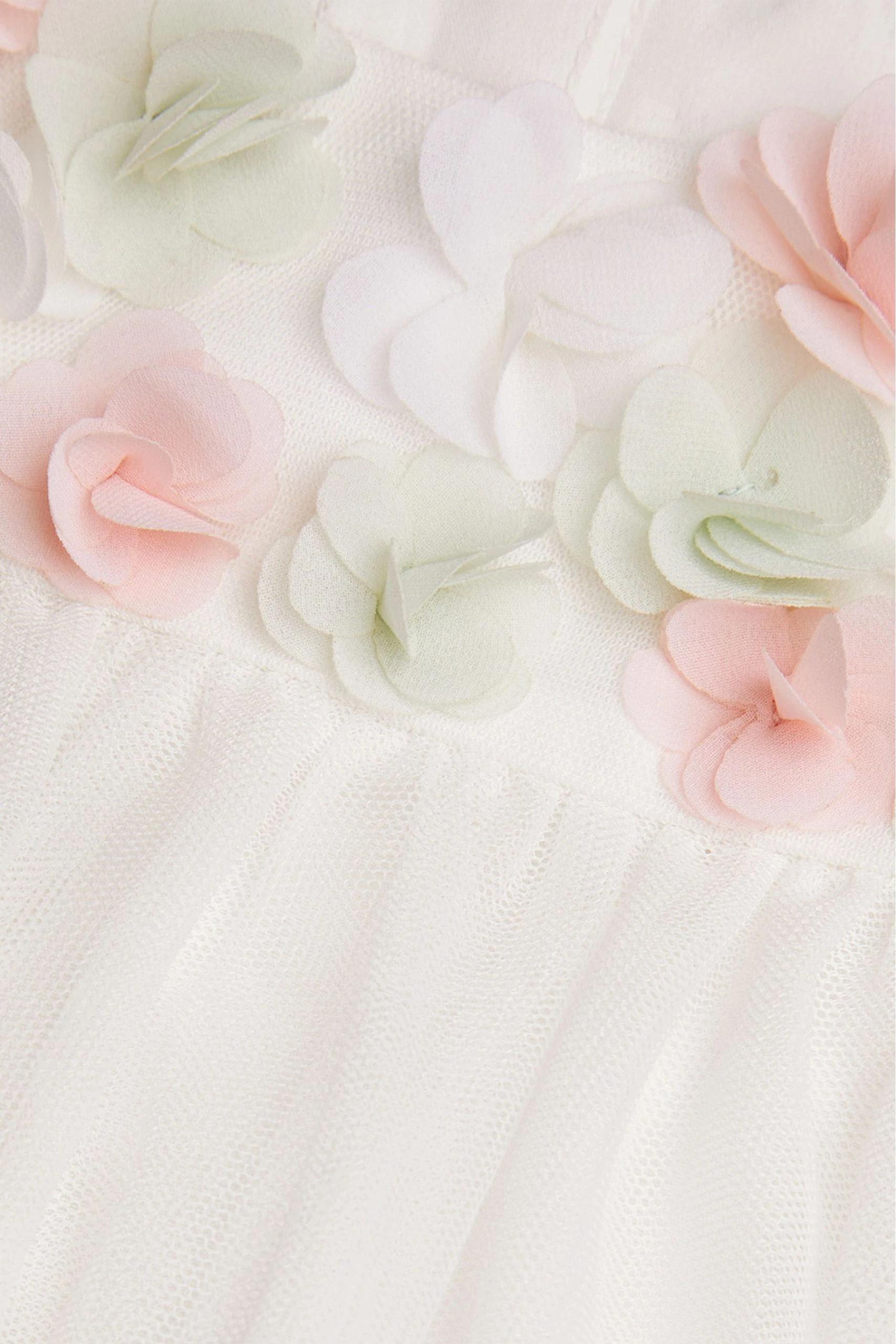 Monsoon Baby Natural Fiona 3D Flower Swing Dress 5 Monsoon Baby Natural Fiona 3D Flower Swing Dress - Image 3