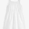 Benetton Broaderie Tiered White Dress -Angel & Rocket Shop C76559s