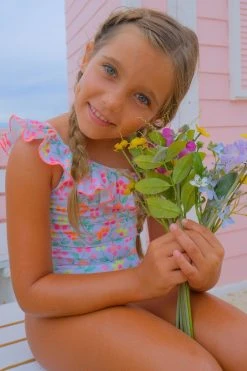 Sunuva Yellow Floral Stitch Swimsuit