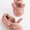 Next Pink Bunny Mary Jane Slippers -Angel & Rocket Shop C80970s