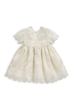 Mamas & Papas Cream Floral Lace Detail Dress -Angel & Rocket Shop C87822s2