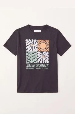Abercrombie & Fitch Floral Graphic Logo T-Shirt