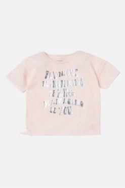 Angel & Rocket White Jessie Pink Rainbow Tie Side T-Shirt -Angel & Rocket Shop C92226s3