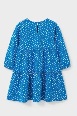 Crew Clothing Company Blue Spot Cotton Draped Dress -Angel & Rocket Shop C93520s3