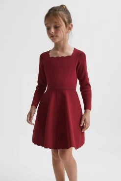 Reiss Marnie Square Neck Knitted Dress