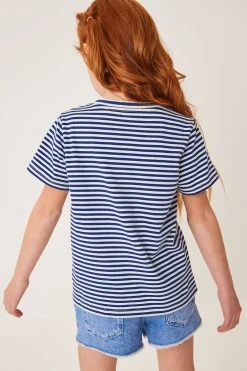 Next Navy/White Stripe Rainbow T-Shirt (3-16yrs) -Angel & Rocket Shop C94 132s2