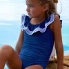 Sunuva Blue Ric Rac Swimsuit -Angel & Rocket Shop C98293s