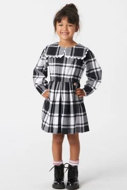 Angel & Rocket Black Ashley Collared Check Dress