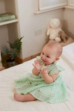 Next Green Check Embroidery Baby Dress (0mths-2yrs) -Angel & Rocket Shop CD0 306s4