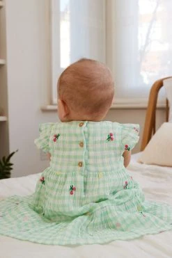 Next Green Check Embroidery Baby Dress (0mths-2yrs) -Angel & Rocket Shop CD0 306s5
