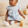 Next Blue Floral Embroidery Woven Baby Dress (0mths-2yrs) -Angel & Rocket Shop CT6 932s