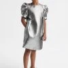 Reiss Ellie Metallic Shoulder Detail Dress -Angel & Rocket Shop D00 270s