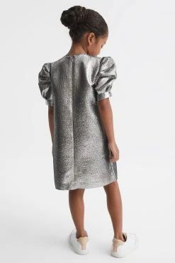 Reiss Ellie Metallic Shoulder Detail Dress -Angel & Rocket Shop D00 270s5
