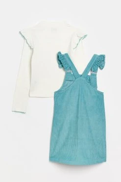 River Island Girls Blue Kind Society Ultimate Cord Pinny Dress -Angel & Rocket Shop D02251s2