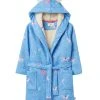 Joules Blue Starlight Fleece Lined Dressing Gown -Angel & Rocket Shop D02794s