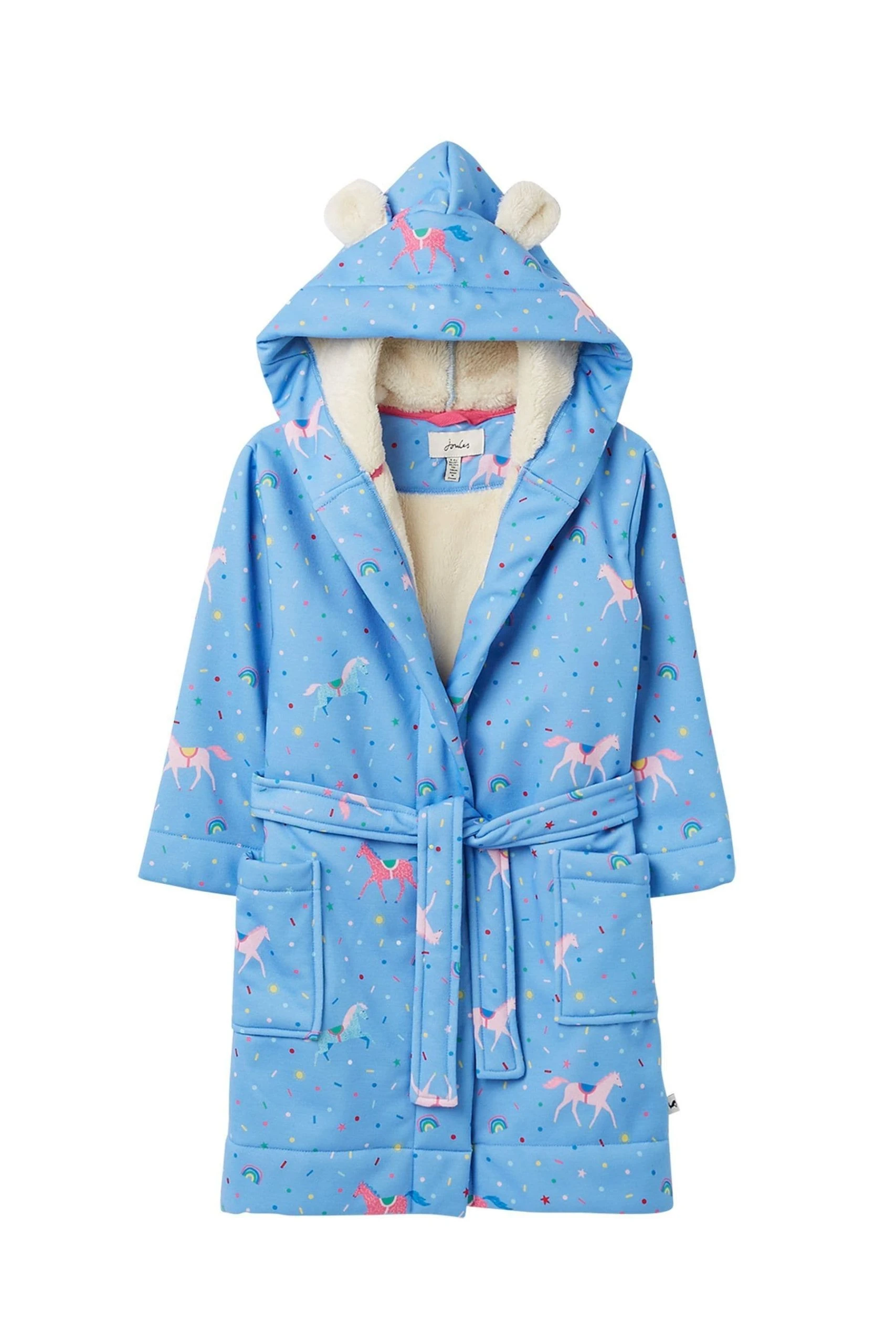 Joules Blue Starlight Fleece Lined Dressing Gown 3 Joules Blue Starlight Fleece Lined Dressing Gown