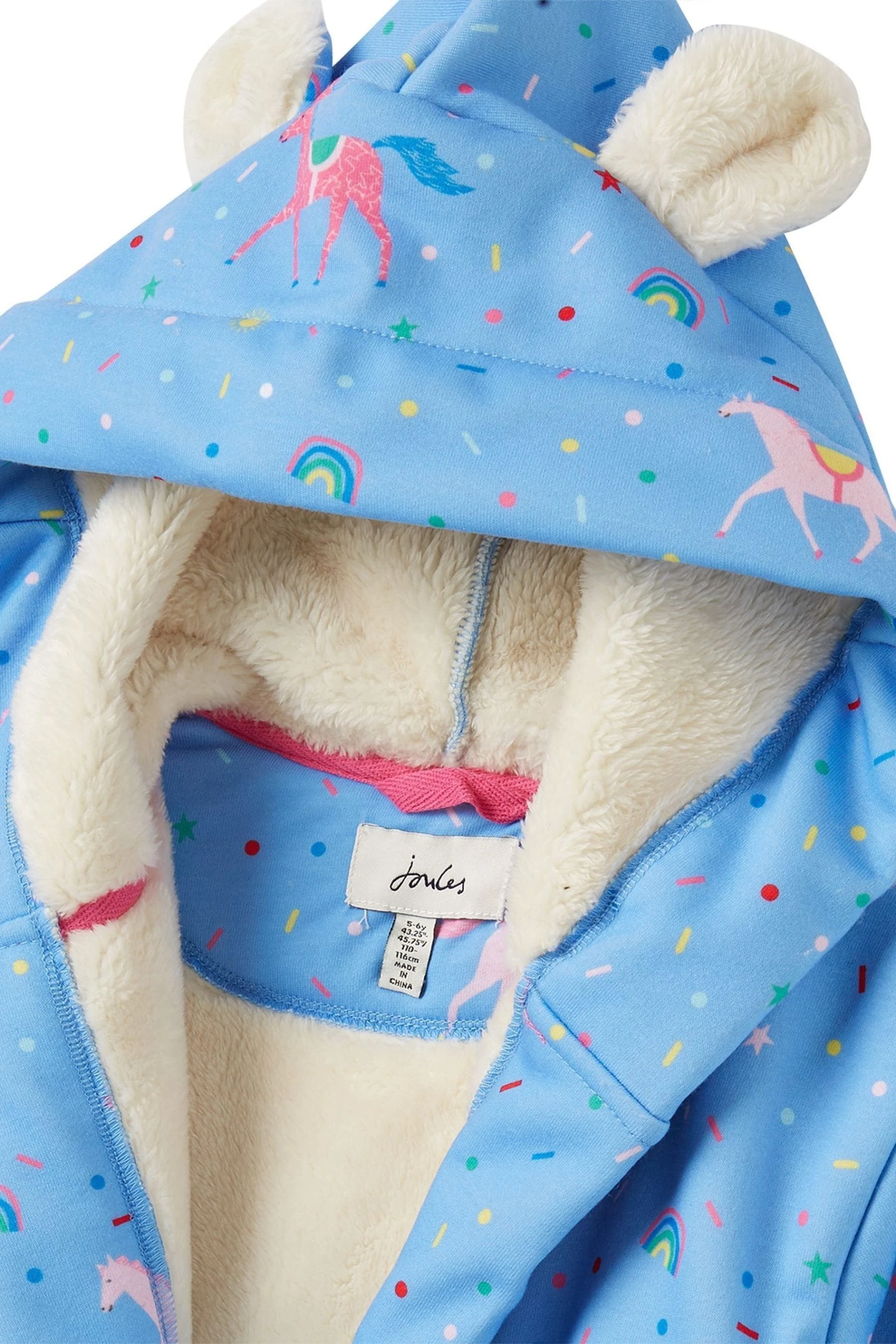 Joules Blue Starlight Fleece Lined Dressing Gown 5 Joules Blue Starlight Fleece Lined Dressing Gown - Image 3