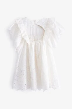 Next Cotton Broderie Ruffle Dress (3-16yrs) -Angel & Rocket Shop D06 353s7