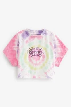Next Pink/Purple Boxy Tie Dye Cosmic T-Shirt (3-16yrs) -Angel & Rocket Shop D09236s5