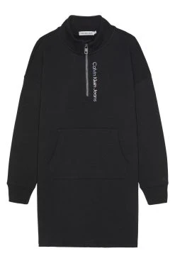 Calvin Klein Jeans Girls Black Logo Zip Up Jumper Dress