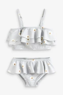 Lil Atelier Grey Daisy Floral Swim Set