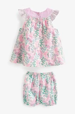 Next Pink Floral Baby 2 Piece Woven Top And Short Set (0mths-2yrs) 5 Next Pink Floral Baby 2 Piece Woven Top And Short Set (0mths-2yrs) -Angel & Rocket Shop D20770s2