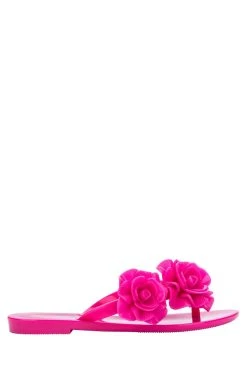 Mini Melissa Kids Pink 3D Oversized Floral Flip Flops