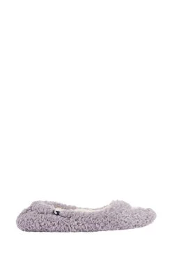 Joules Junior Purple Pombury Ballet Slippers With Interest Upper