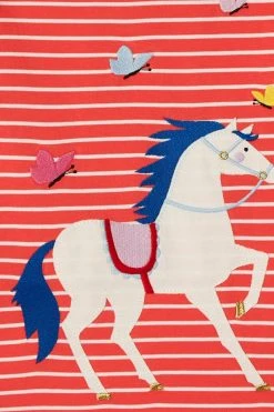 Joules Red Ava Long Sleeve Appliqué Artwork T-Shirt -Angel & Rocket Shop D24969s3