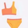 River Island Girls Pink Coral Twist Front Hunza Bikini -Angel & Rocket Shop D25033s