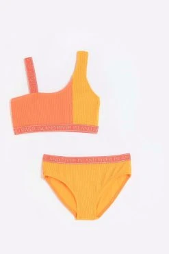 River Island Girls Pink Coral Twist Front Hunza Bikini