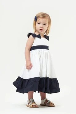 Angel & Rocket Blue Classic Bow Dress