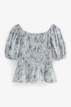 Next Shirred Puff Sleeve Top (3-16yrs) -Angel & Rocket Shop D34 521s5