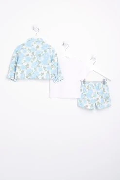 River Island Blue Floral Shacket Three Piece Set -Angel & Rocket Shop D34454s3