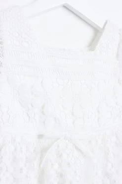 River Island Girls White Lace Tierred Waisted Dress -Angel & Rocket Shop D35842s4