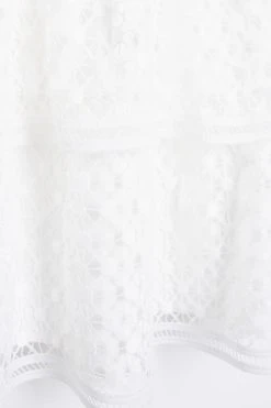 River Island Girls White Lace Tierred Waisted Dress -Angel & Rocket Shop D35842s5