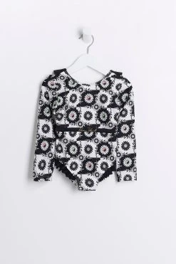 River Island Black Daisy Print Swimsuit
