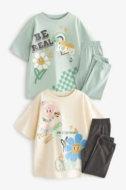 Next Green Graffiti Jogger Pyjamas 2 Packs (3-16yrs)