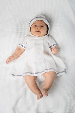 Emile Et Rose White Linen Sailor Dress Set