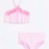 River Island Girls Pink 3D Flower Halter Bikini -Angel & Rocket Shop D42063s