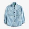 Benetton Blue Printed Denim Shirt -Angel & Rocket Shop D42516s