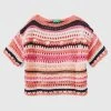Benetton Red Crochet Knit Top -Angel & Rocket Shop D42542s