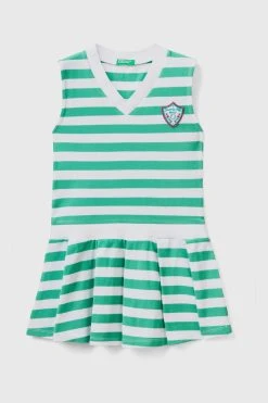 Benetton Striped Pleated Tennis Dress